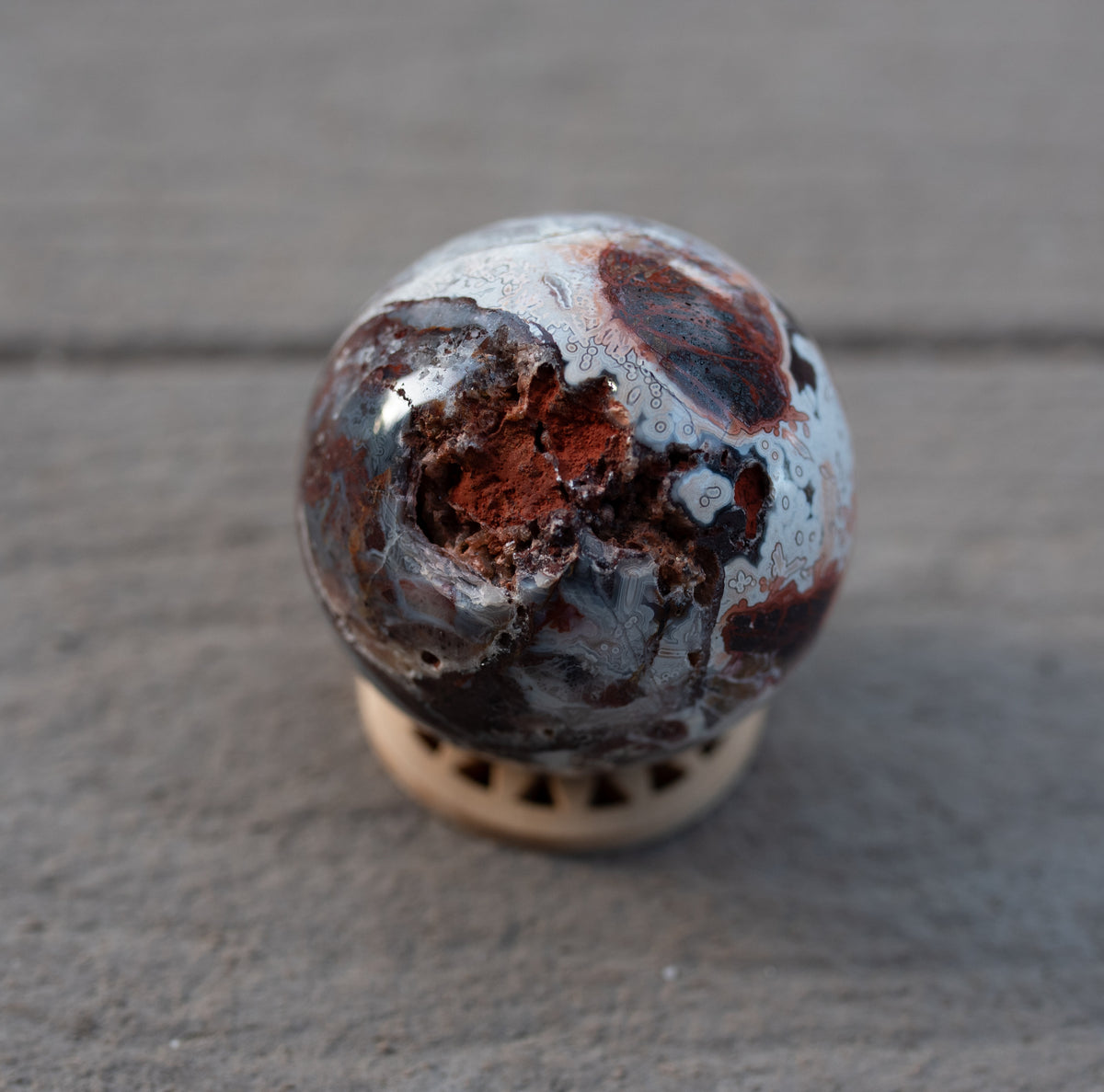 Mexican Crazy Lace Agate Sphere