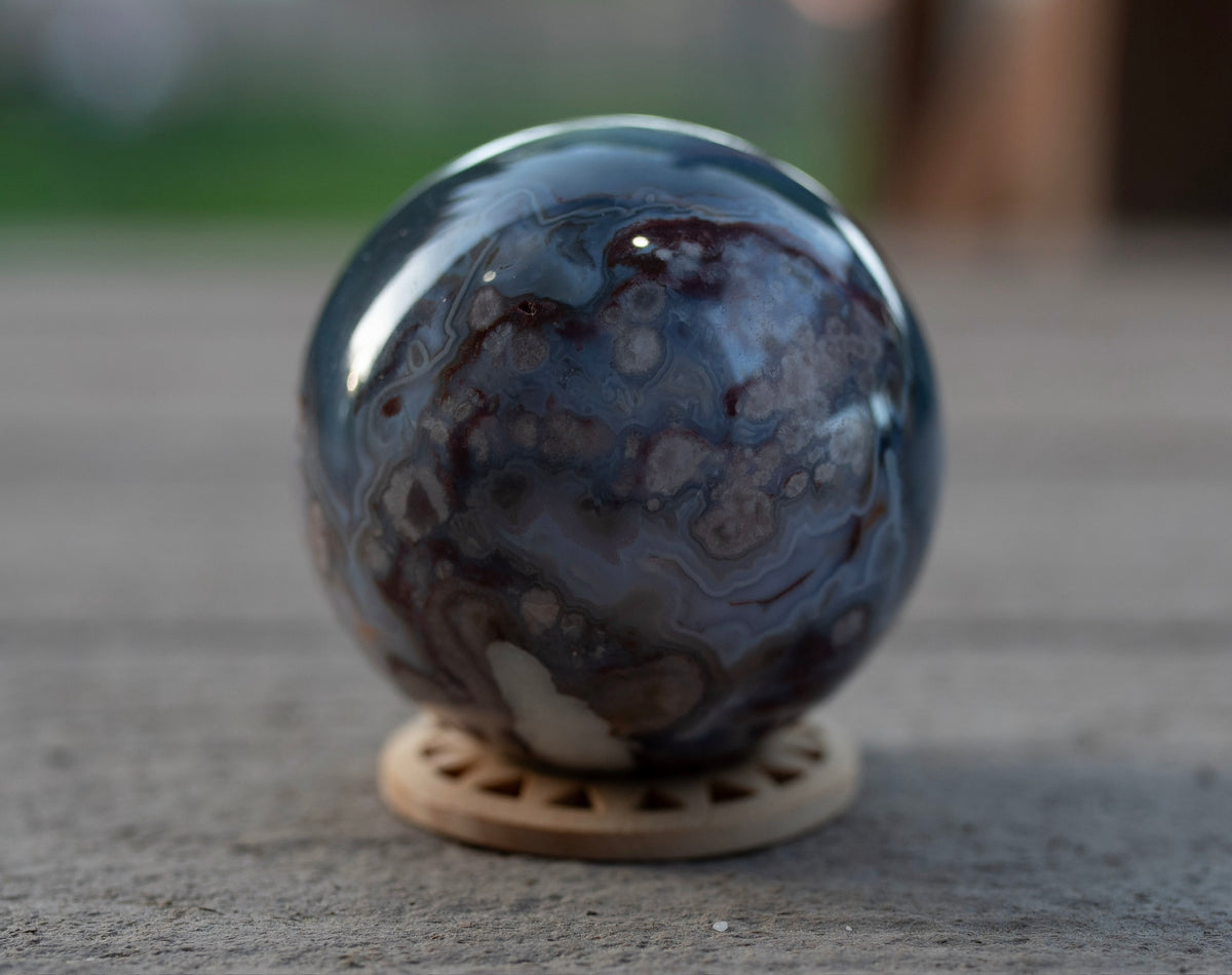 Blue Flower Agate Sphere