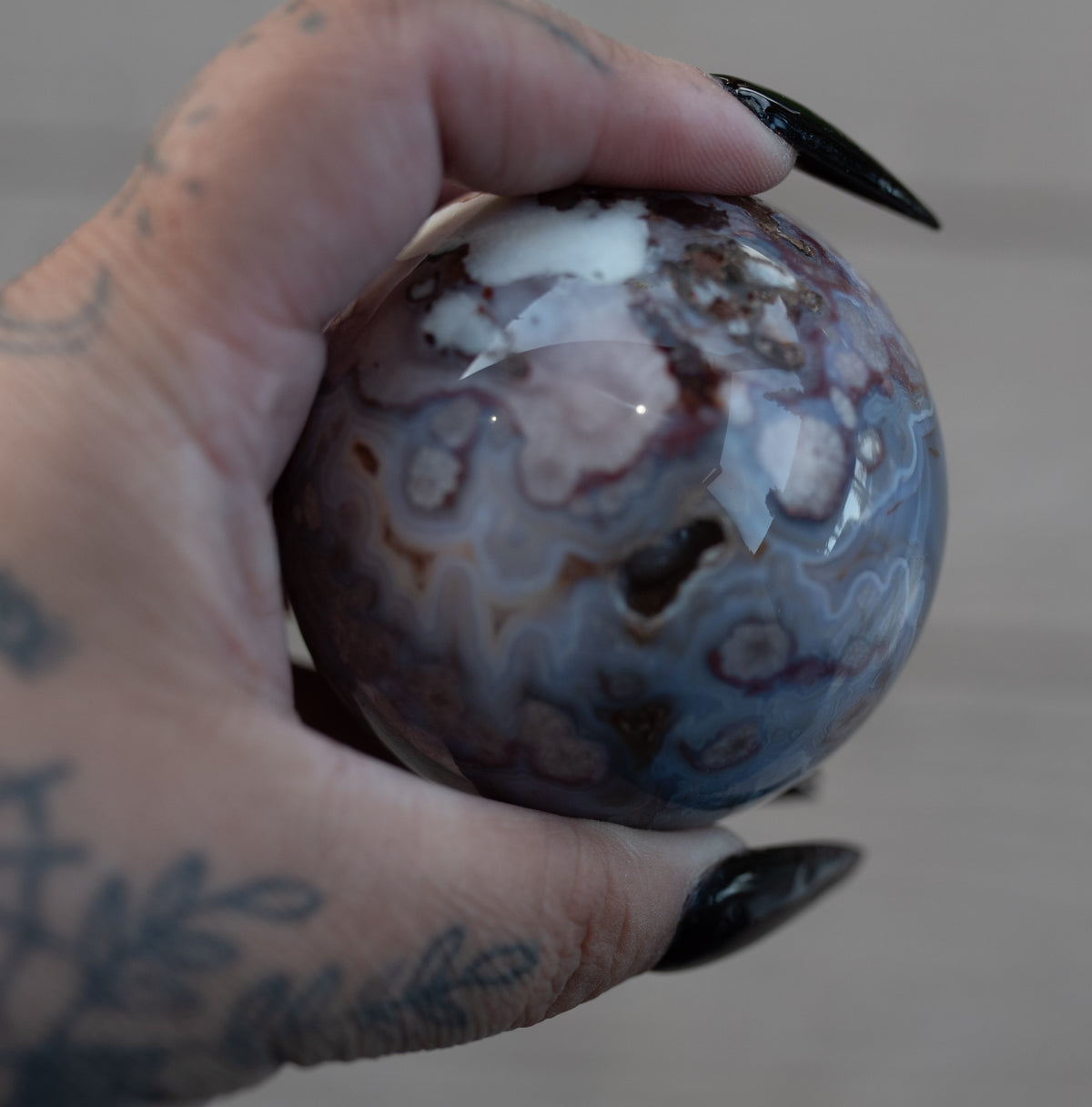 Blue Flower Agate Sphere